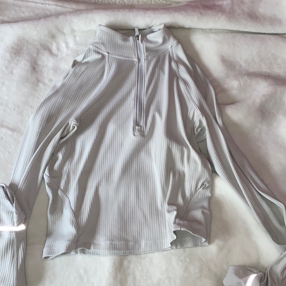 Lululemon It’s Rulu Run Ribbed Cropped Half Zip|VPOR|size 6